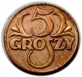 Obrazek dla: 5 groszy 1937 II RP Warszawa