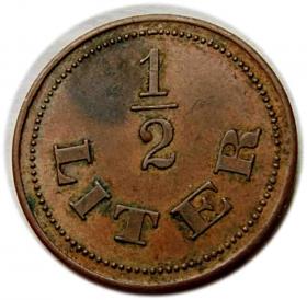 Obrazek 2 dla: Żeton na 1/2 litra, Niemcy