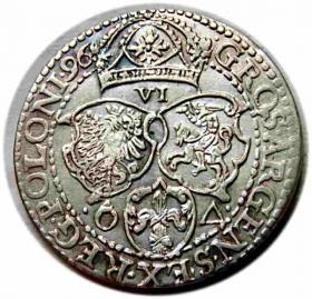 Obrazek 2 dla: Szóstak 1596 Zygmunt III Waza Malbork