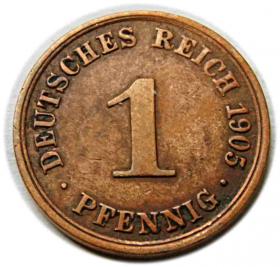 Obrazek dla: 1 fenig 1905 Wilhelm II Hohenzollern Niemcy Berlin