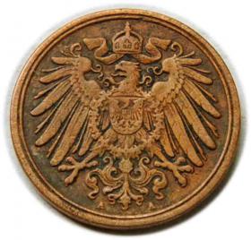 1 fenig 1896 Wilhelm II Hohenzollern Niemcy Berlin