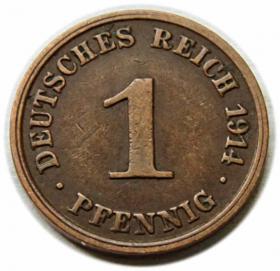Obrazek dla: 1 fenig 1914 Wilhelm II Hohenzollern Niemcy Hamburg