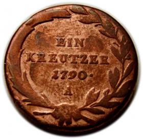 Obrazek dla: 1 krajcar 1790 Austria Wiedeń