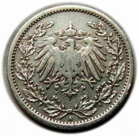 Obrazek 2 dla: 1/2 marki 1906 Wilhelm II Hohenzollern Niemcy Berlin