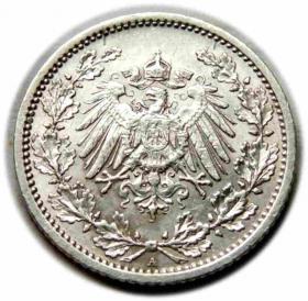 Obrazek 2 dla: 1/2 marki 1911 Wilhelm II Hohenzollern Niemcy Berlin