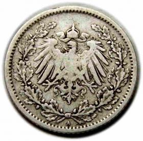 Obrazek 2 dla: 1/2 marki 1905 Wilhelm II Hohenzollern Niemcy Berlin