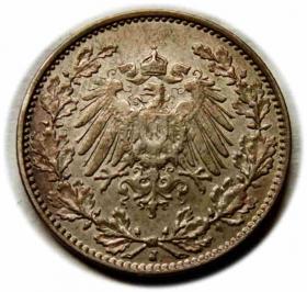 1/2 marki 1914 Wilhelm II Hohenzollern Niemcy Hamburg