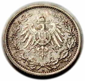 Obrazek 2 dla: 1/2 marki 1915 Wilhelm II Hohenzollern Niemcy Berlin