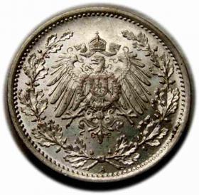 Obrazek 2 dla: 1/2 marki 1915 Wilhelm II Hohenzollern Niemcy Berlin