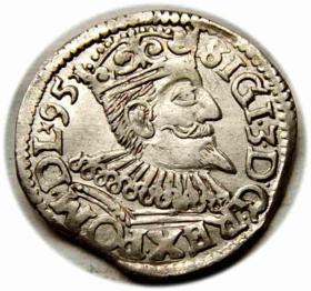 Obrazek dla: Trojak 1595 Zygmunt III Waza Wschowa