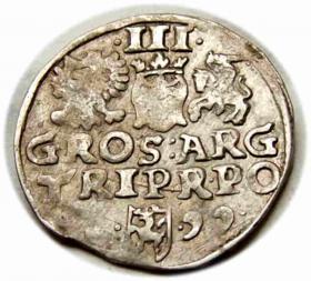 Obrazek 2 dla: Trojak 1599 Zygmunt III Waza Wschowa