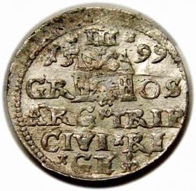 Obrazek 2 dla: Trojak 1599 Zygmunt III Waza Ryga