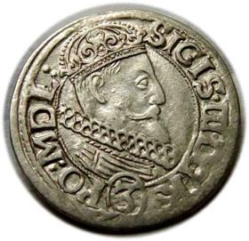 Obrazek dla: 3 krajcary 1617 Zygmunt III Waza Kraków