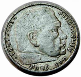 Obrazek dla: 5 marek 1936 Paul von Hindenburg / orzeł pruski Berlin