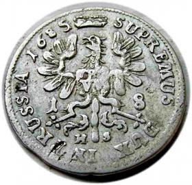 Obrazek 2 dla: Ort 1685 Fryderyk Wilhelm I Księstwo Pruskie Królewiec