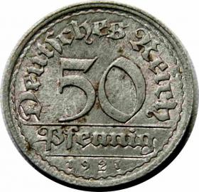 50 pfennig fenigów 1921 Niemcy