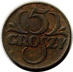 5 groszy 1937 II RP Warszawa