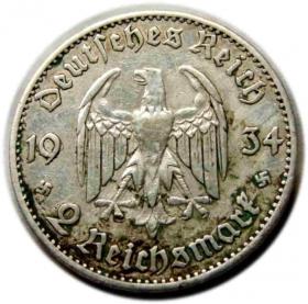 Obrazek 2 dla: 2 marki 1934 Niemcy Stuttgart