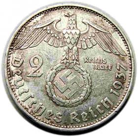 Obrazek 2 dla: 2 marki 1937 J Niemcy Muldenhutten