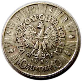 Obrazek 2 dla: 10 złotych 1935 Józef Piłsudski Warszawa