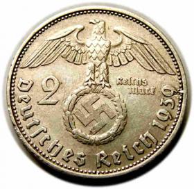 Obrazek 2 dla: 2 marki 1939 D Niemcy Monachium