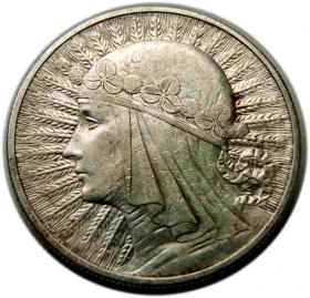 Obrazek dla: 10 złotych 1932 Głowa Kobiety Londyn