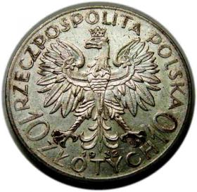 Obrazek 2 dla: 10 złotych 1932 Głowa Kobiety Warszawa
