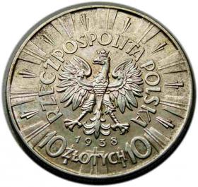 10 złotych 1938 Józef Piłsudski II RP Warszawa