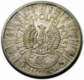 Obrazek 2 dla: 5 złotych 1934 Józef Piłsudski II RP Warszawa