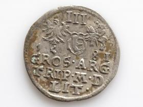 Obrazek 2 dla: Trojak 1581 Stefan Batory Wilno