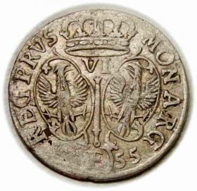 Obrazek 2 dla: Szóstak 1755 Fryderyk II Wielki Prusy Królewiec