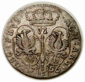 Obrazek 2 dla: Szóstak 1756 Fryderyk II Wielki Prusy Królewiec