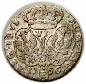 Obrazek 2 dla: Szóstak 1756 Fryderyk II Wielki Prusy Królewiec