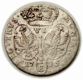 Obrazek 2 dla: Szóstak 1756 Fryderyk II Wielki Prusy Królewiec