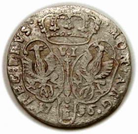 Obrazek 2 dla: Szóstak 1756 Fryderyk II Wielki Prusy Królewiec