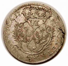 Obrazek 2 dla: Szóstak 1757 Fryderyk II Wielki Prusy Wrocław