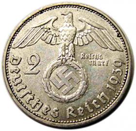 Obrazek 2 dla: 2 marki 1939 J Niemcy Hamburg