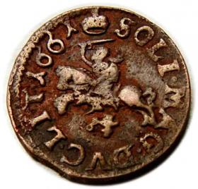 Obrazek 2 dla: Szeląg 1661 Jan Kazimierz Wilno