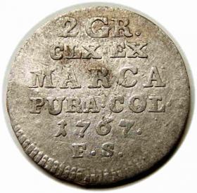 Obrazek dla: 2 grosze 1767 Stanisław August Poniatowski Warszawa