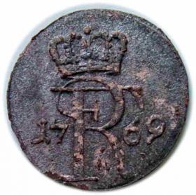 Obrazek 2 dla: Szeląg 1769 Fryderyk II Wielki Prusy Królewiec