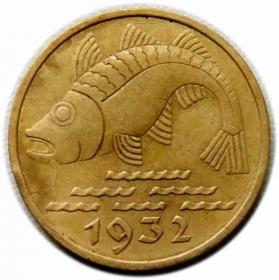 Obrazek 2 dla: 10 fenigów 1932 Wolne Miasto Gdańsk