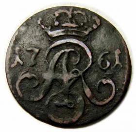 Obrazek 2 dla: Szeląg 1761 August III Sas Toruń