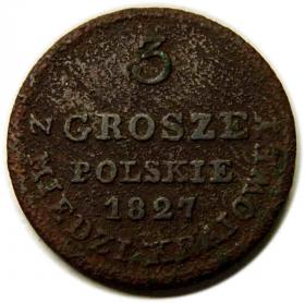 Obrazek dla: 3 grosze 1827 Królestwo Polskie Warszawa