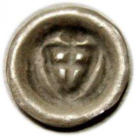 Obrazek 2 dla: Brakteat tarcza z 2 kulami Zakon Krzyżacki 