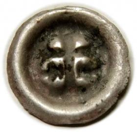 Obrazek 2 dla: Brakteat krzyż z gwiazdami Zakon Krzyżacki