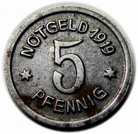 Obrazek dla: 5 fenigów 1919 Racibórz / Ratibor