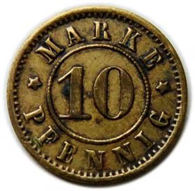 10 fenigów 1874 Związek Spożywców Szklarska Poręba / Schreiberhau