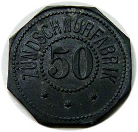 Obrazek 2 dla: 50 fenigów Zundschnurfabrik Złoty Stok / Reichenstein