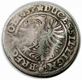 Obrazek 2 dla: 3 krajcary 1657 Jerzy III, Ludwik IV, Chrystian, Księstwo Brzesko  Legnicko  Wołowskie Brzeg