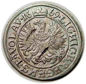 Obrazek 2 dla: 3 krajcary 1669 Chrystian Wołowski Księstwo Brzesko  Legnicko  Wołowskie Brzeg